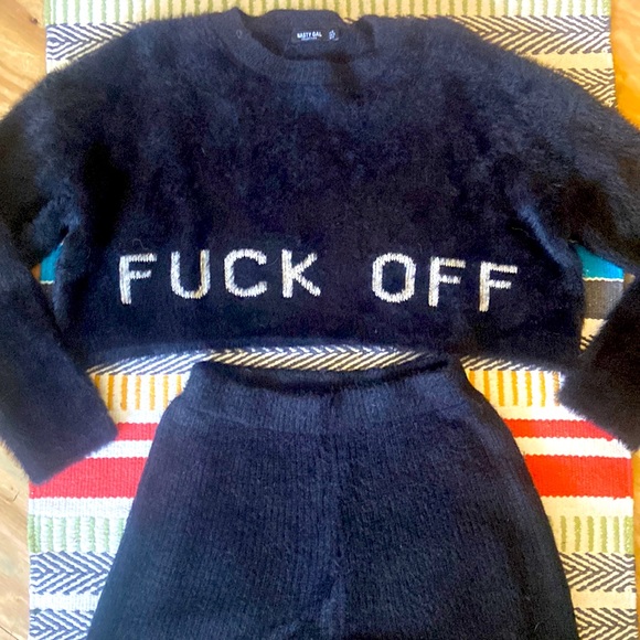 Nasty Gal Other - BNWOT NASTY GAL F*** Off Cropped Sweater with High waisted Short Matching Set